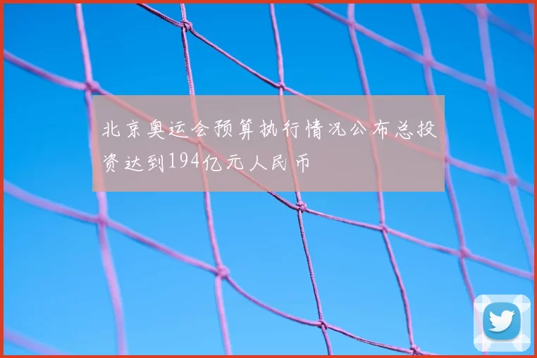 北京奥运会预算执行情况公布总投资达到194亿元人民币